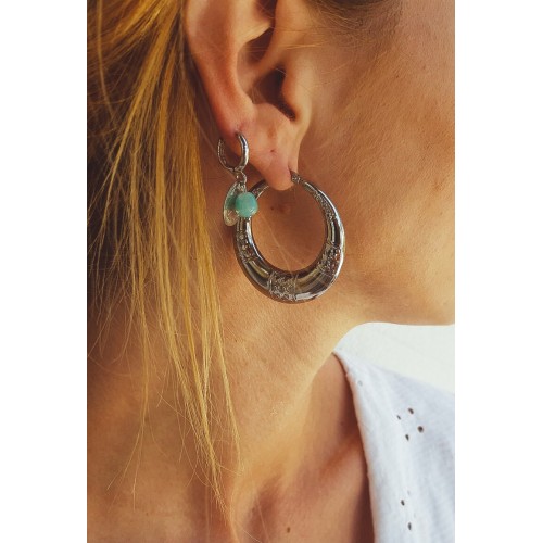 Camilla Silver Steel Hoops